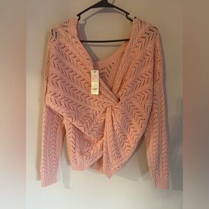 Francesca's Collections Blush Off-the-Shoulder Sweater nwt